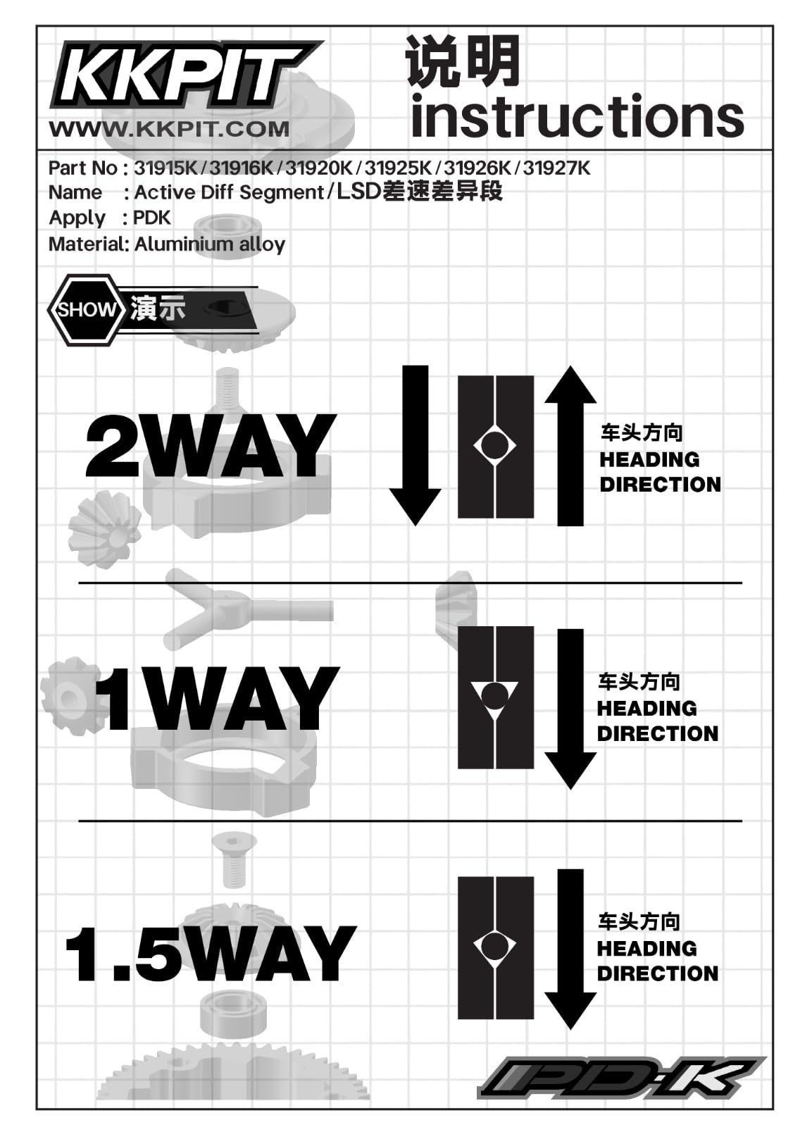 ラジコン・ドローン KKPIT LSDオプション 1WAY アクティブ デフ