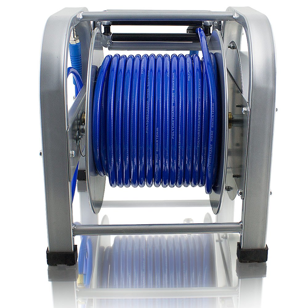 BITUXX® 30 Meter PU Schlauch Druckluft Schlauchtrommel Automatik Druckluftschlauchtrommel Trommel Aufroller