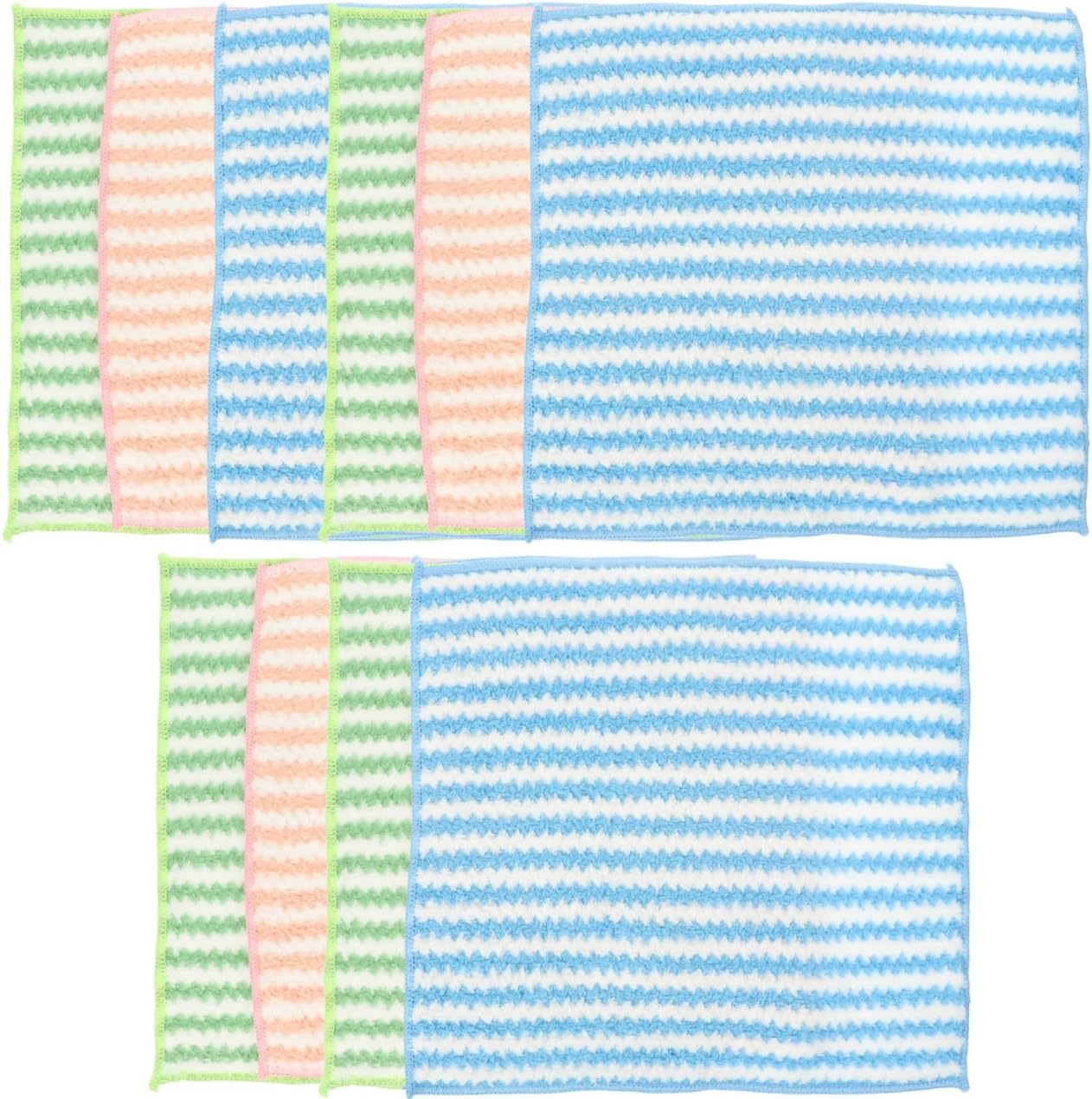 UPKOCH 10-Pack Absorbent Kitchen Dish Towels and Washcloths Set 11.81X11.81In Reusable Microfiber Cloths for Dishwashing Cleaning and Drying in Home and Bathroom