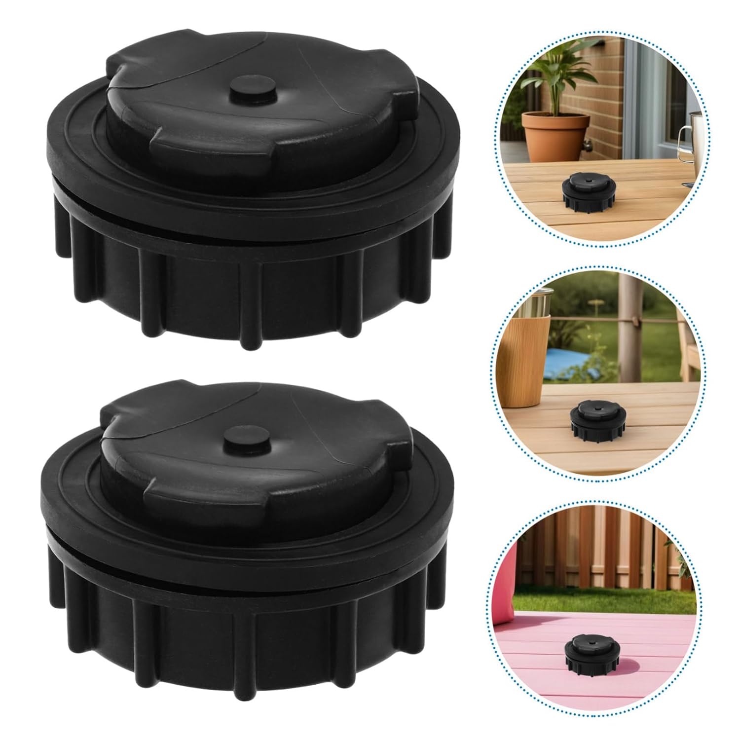 Garbage Bin Drain Plug 660 L Plastic Stopper for 4pcs | Black Plastic Part, Leak Prevention and Drainage Management, Fits Trash Can and Garbage Bin Use