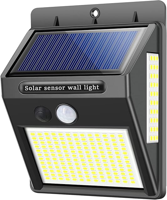 zhiroad Upgraded Solar Light Outdoor 216 LED Motion Sensor Security Wall Lights Waterproof Security Lights 300° Super Bright for Outside,Front Door,Garage,Yard,Fence (1 Pack)