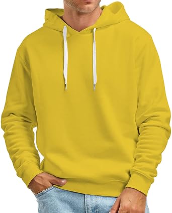 Alalaso Hoodies for Men Lightweight Long Sleeve Solid Hooded Sweatshirt Couples Streetwear Hoodie Casual Loose Pullover