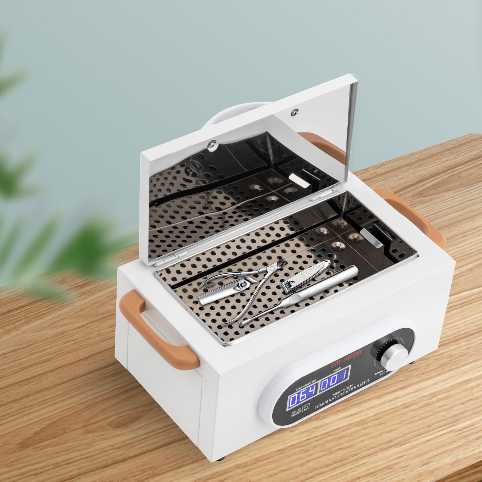 Sterilizzatore ad aria calda, 300 W, sterilizzatore con tempo, indicatore di temperatura e timer, sterilizzatore per manicure, sterilizzatore autoclave per strumenti chirurgici e unghie