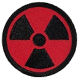 Retro Red and Black Nuclear/Atomic Symbol Patrol Patch - 2