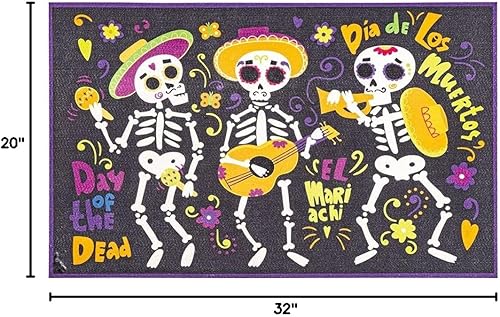 Miniatura 2 de Benissimo -Multy Mats, 20 x 32 pulgadas, ultrafino, tapete de Halloween de 0.1 pulgadas de grosor, parte trasera de goma, antideslizante, interior y