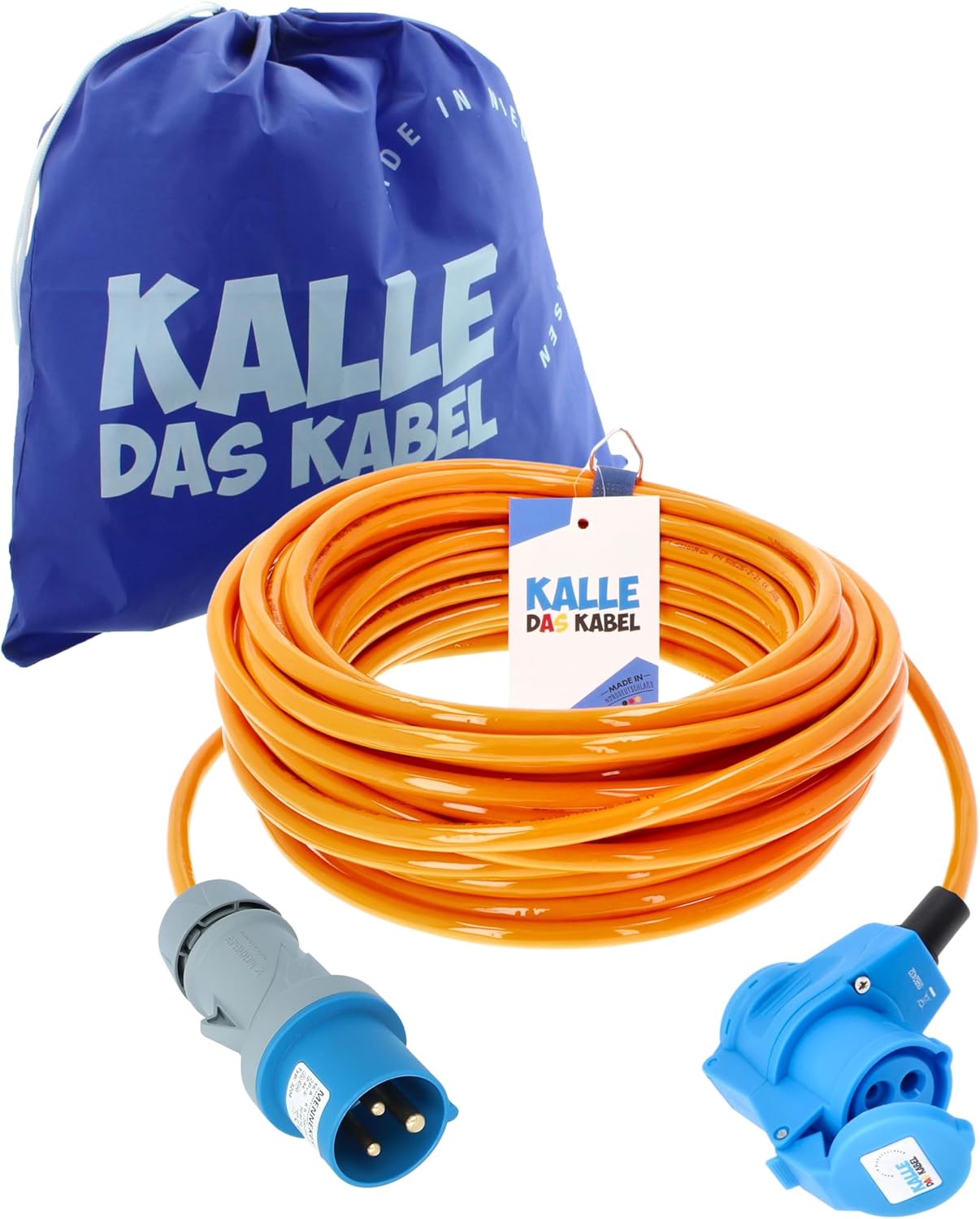 Удлинитель KALLE Blue Signal CEE 2,5 мм², промышленный угловой, Boot Womo Camping, с полным комплектом высококачественных инструкц