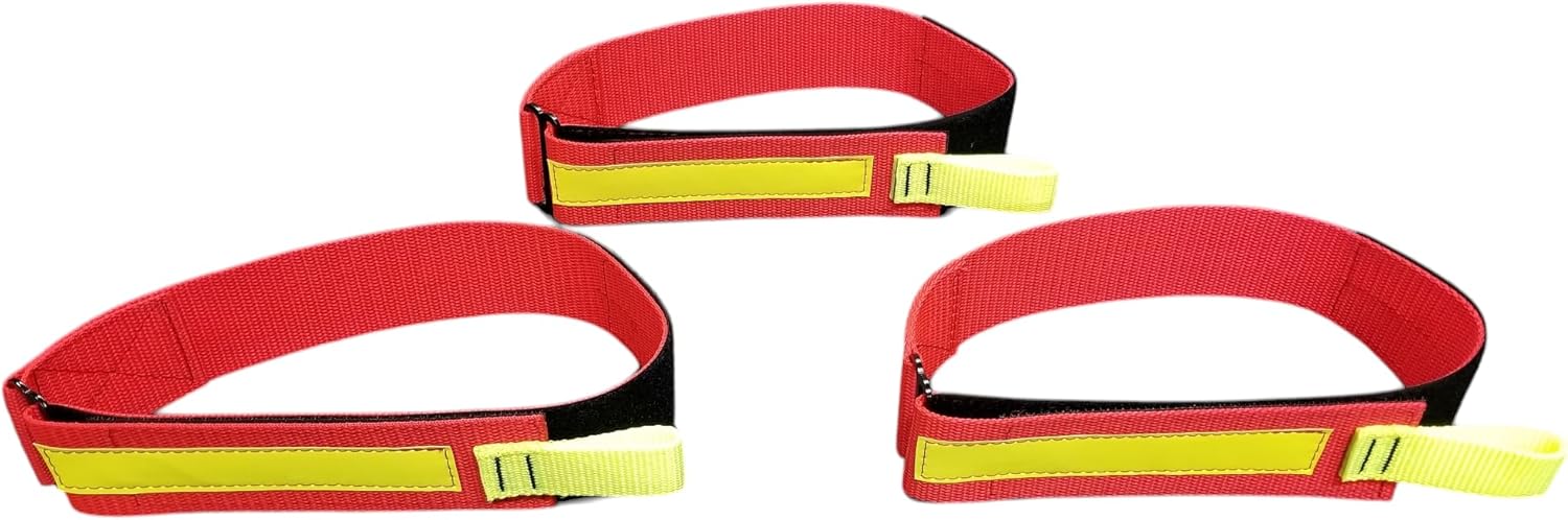 Firefighter Hose Bundle Straps 27" Length Choice of Color and Reflective (Black w/Silver Reflective)