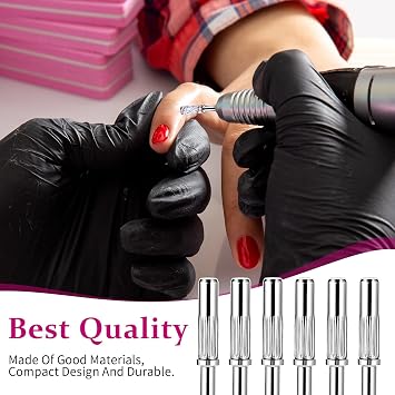 6 Pcs Mandrel Nail Drill Bits, 3.1 MM Mini 3/32 Shank, Mandrel Bits for Small Sanding Bands, Acrylic Nails Manicure Pedicure Tool