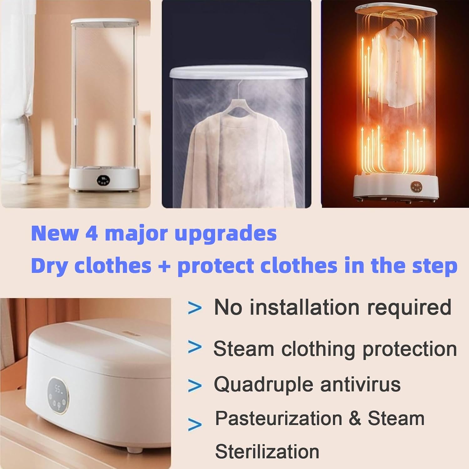 Automatic ironing machine | Vertical steam iron automatic wireless with remote control Wireless Steam Iron | Wrinkle Removal Clip