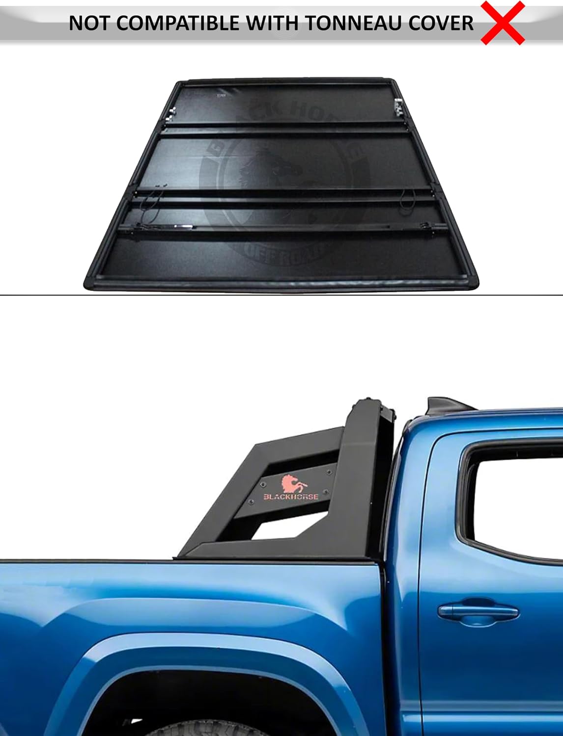 Black Horse Armour Roll Bar Matte Black Compatible with 2015-2026 Chevrolet Colorado|2015-2026 GMC Canyon|2015-2026 Toyota Tacoma-RB-AR3B