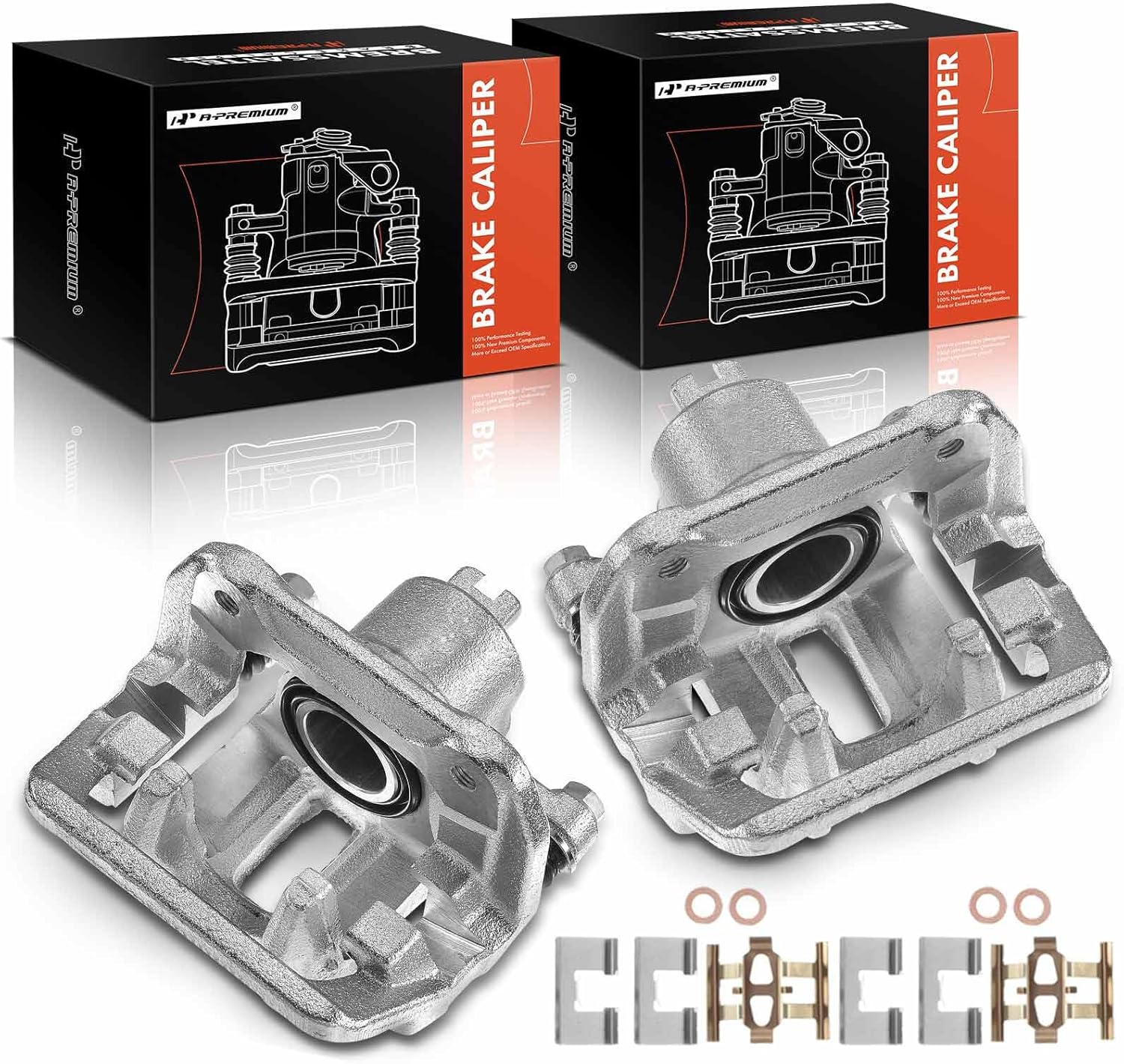 A-Premium Disc Brake Caliper Assembly with Bracket Compatible with Select Honda and Acura Models - Element 2003-2011 2.4L, CL 2001-2003 3.2L, TL 1999-2008 3.2L/3.5L - Rear Driver and Passenger Side
