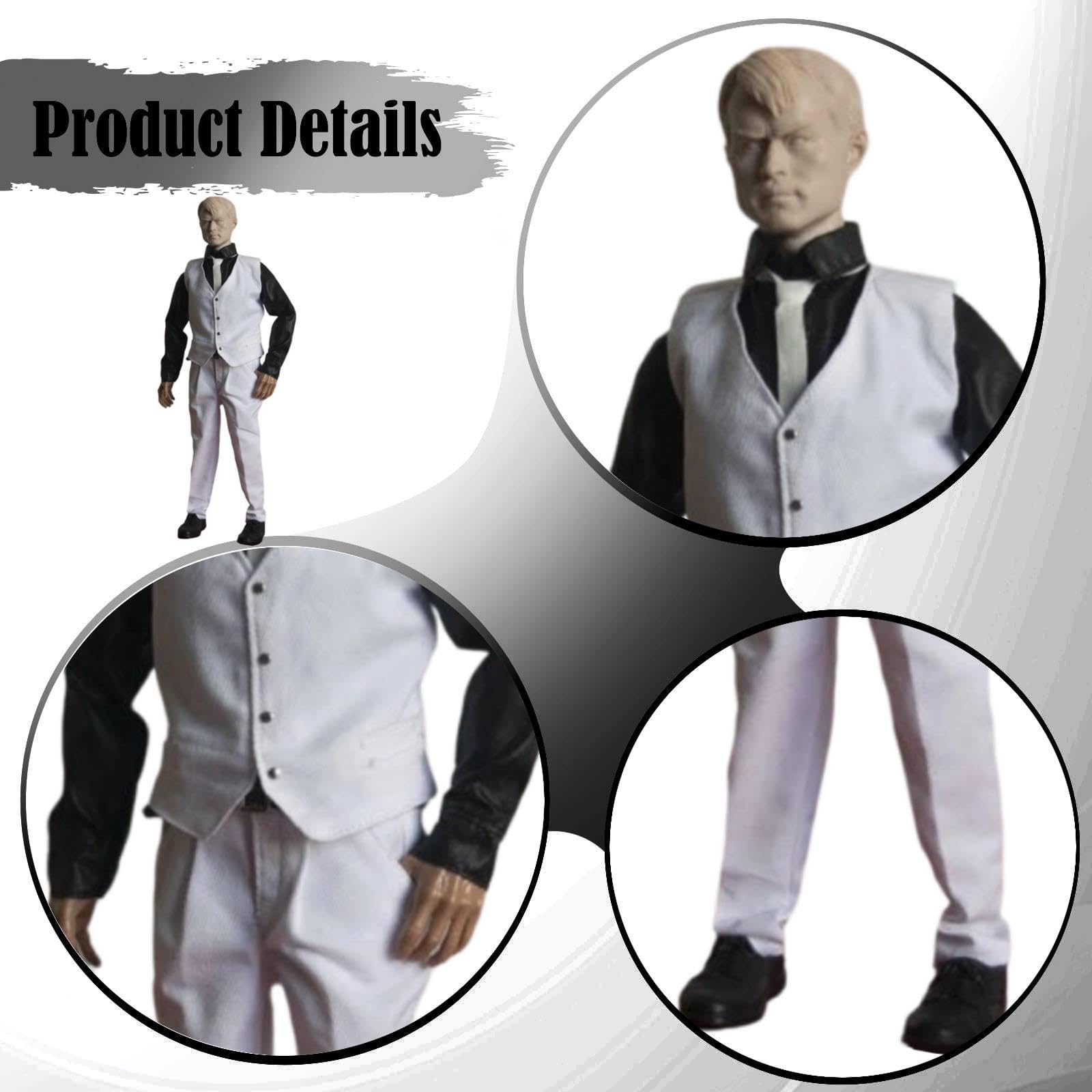 Abbigliamento Miniatura Set Vestito Camicia Pantaloni Cravatta Accessori in Tessuto per Soldato Modello Uomini Vestito Adatto a Collezione Giocattoli