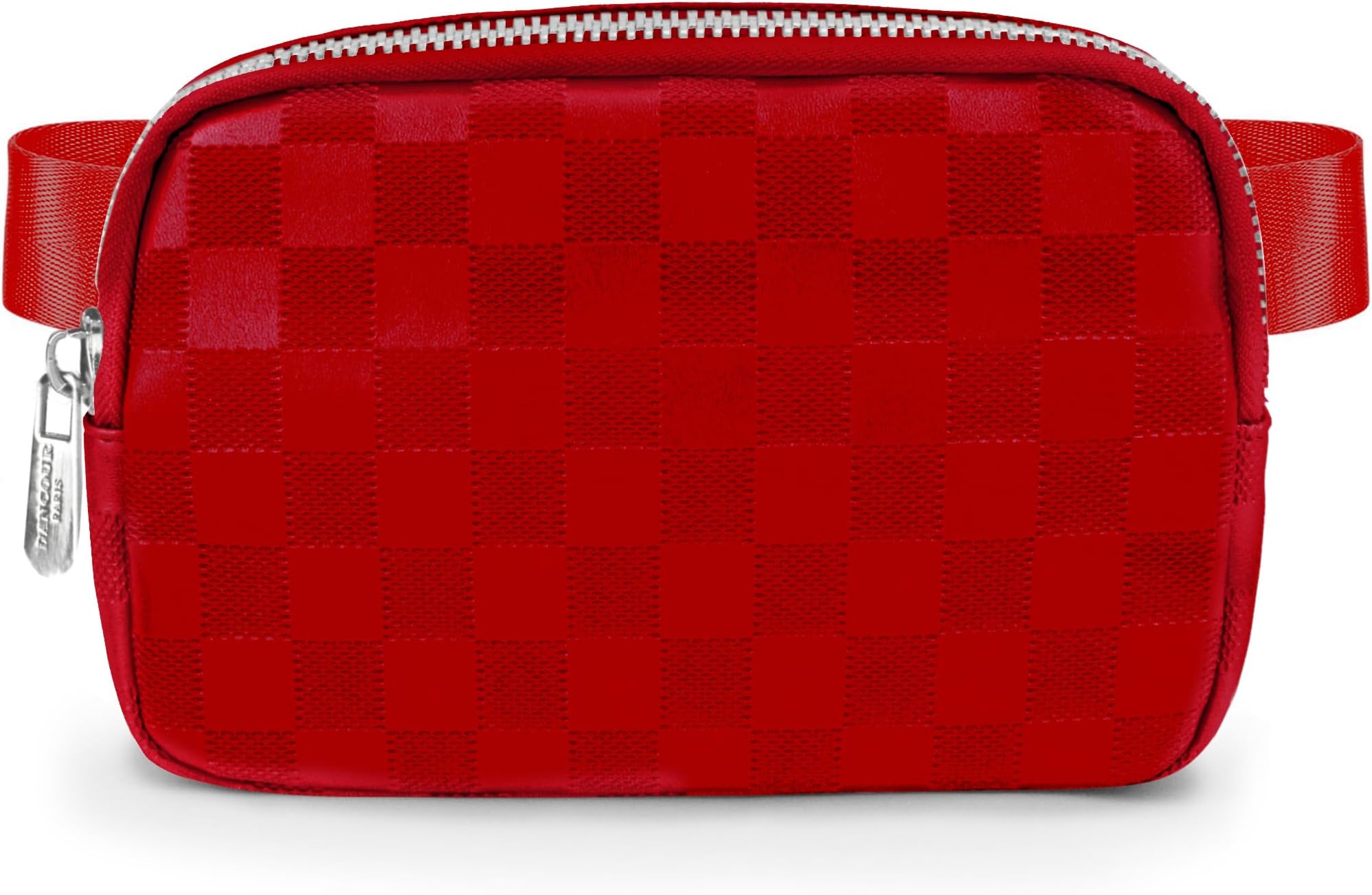 DANCOURRed Checkered Belt Bag โ Leather Fanny Pack Crossbody, Stylish Waist Bag for Women, Trendy Crossbody Fanny Pack, Cute Cross Body Bag for Everyday Travel & Fashion