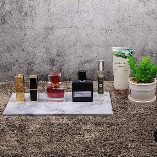 Miniatura 5 de Bandeja rectangular de mármol para mostrador, baño, tocador, mesita de noche o escritorio, 11-58 pulgadas x 6-14 pulgadas