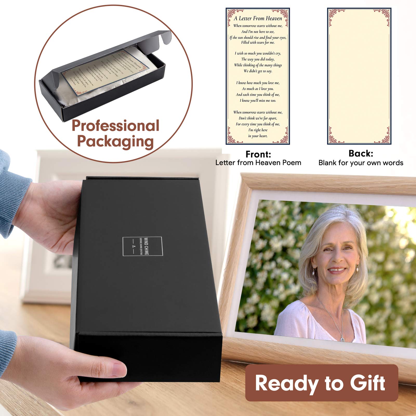 YOUNTASY Sympathy Wind Chimes, Memorial Wind Chimes for Loss of a Loved