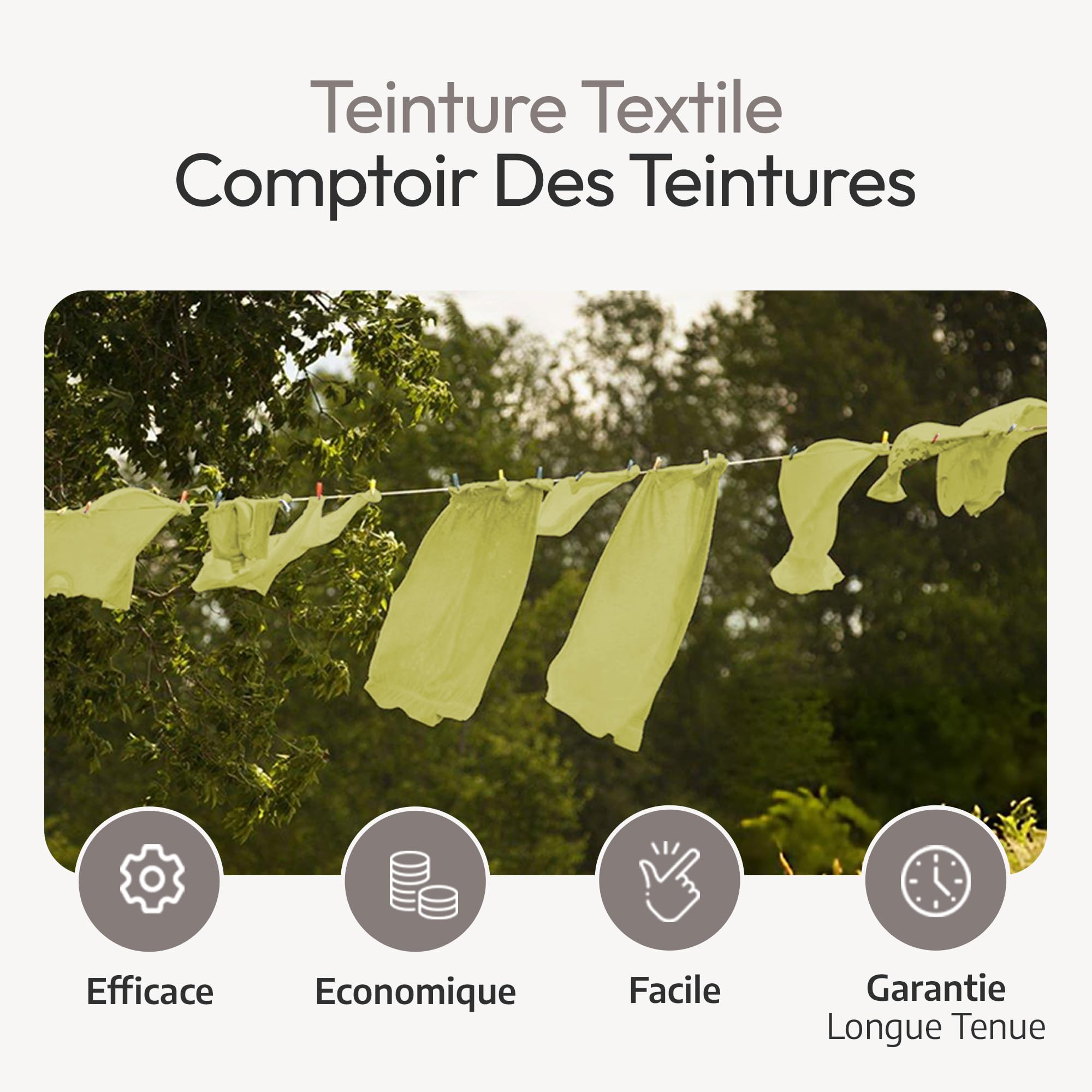 Teinture Textile – Mélange Madras (pour 2kg linge) – Teintures Durables pour Draps, Serviettes et Nappes – Facile à Utiliser en Machine à Laver ou à la Main