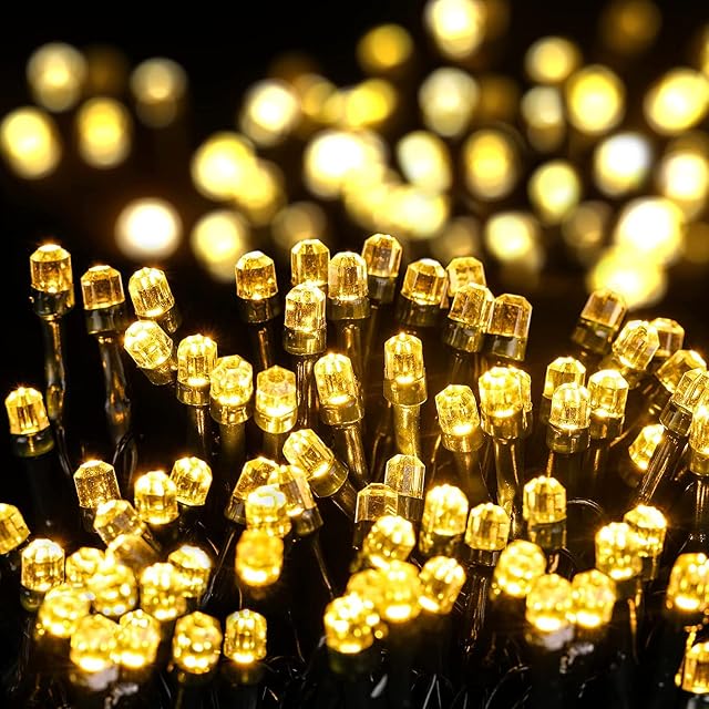 Avoalre 100M 1000LEDs Outdoor Christmas Lights, Christmas String Light Fairy Outdoor Light with Ultra Bright Diamond LED 8 Modes IP44 for Xmas Wedding Party Decoration (Warm White)