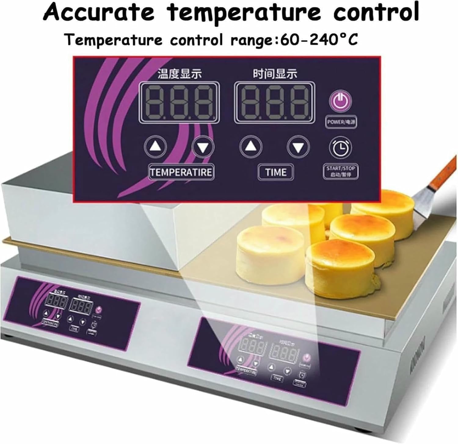 Commercial Electric Griddle, Pancake Maker Souffle Maker Baker Muffin Making Machine with Copper Heating Plate for Home Kitchen Restaurant Bakery Snack Bar