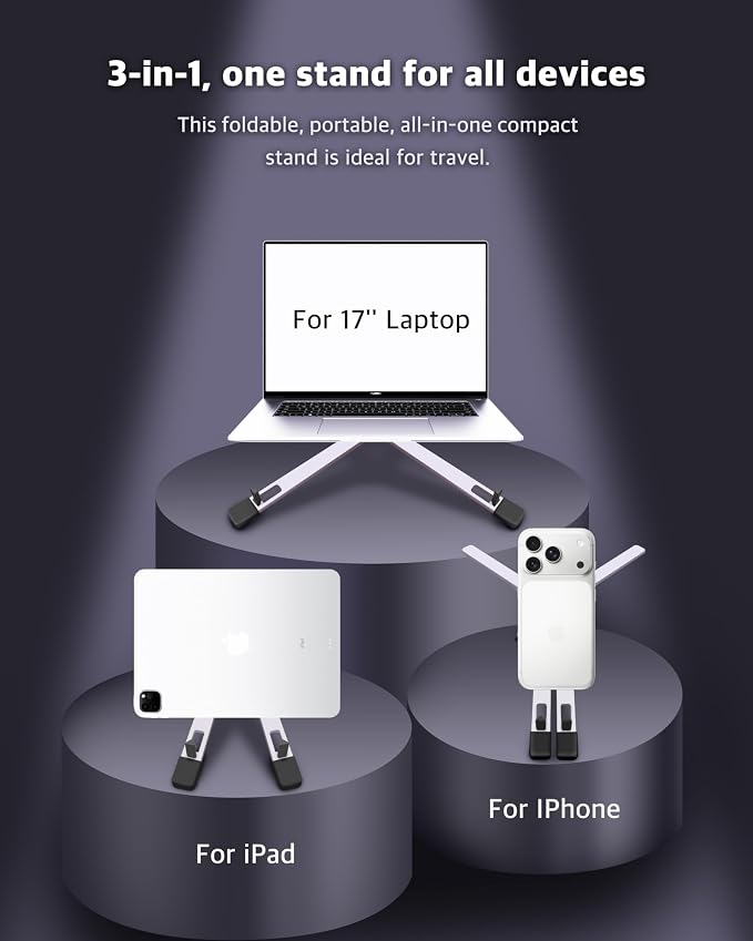 Soporte plegable para portátil y tableta, aleación de zinc, púrpura miniatura 2