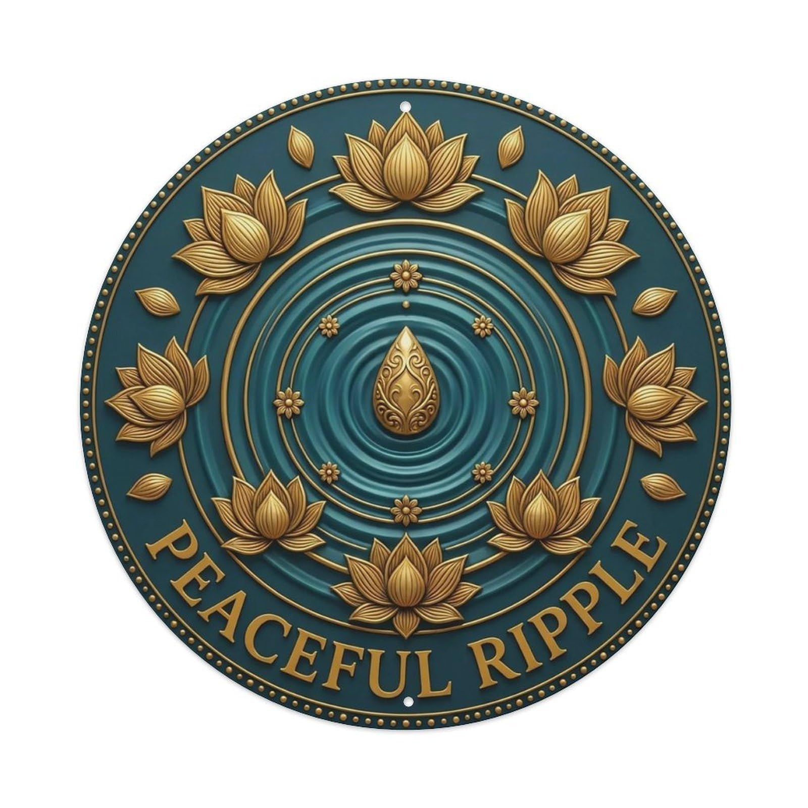 Vintage Peaceful Ripple Flower Zen Yoga Metal Tin Sign