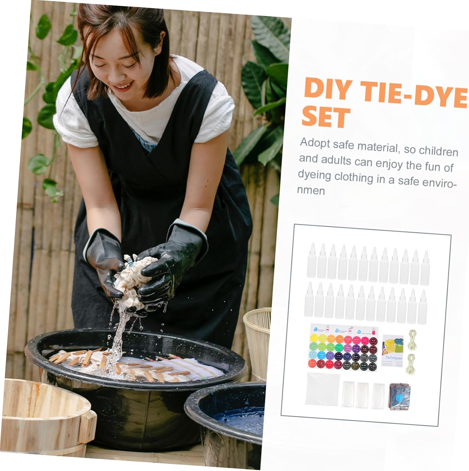 Uonlytech Tie Dye Powder Kit 24 Colors for Garments and Apparel, Safe Material with 60ml Packets, Permanent Dye Suitable for Adults and DIY Arts and Crafts Fabric Decorating