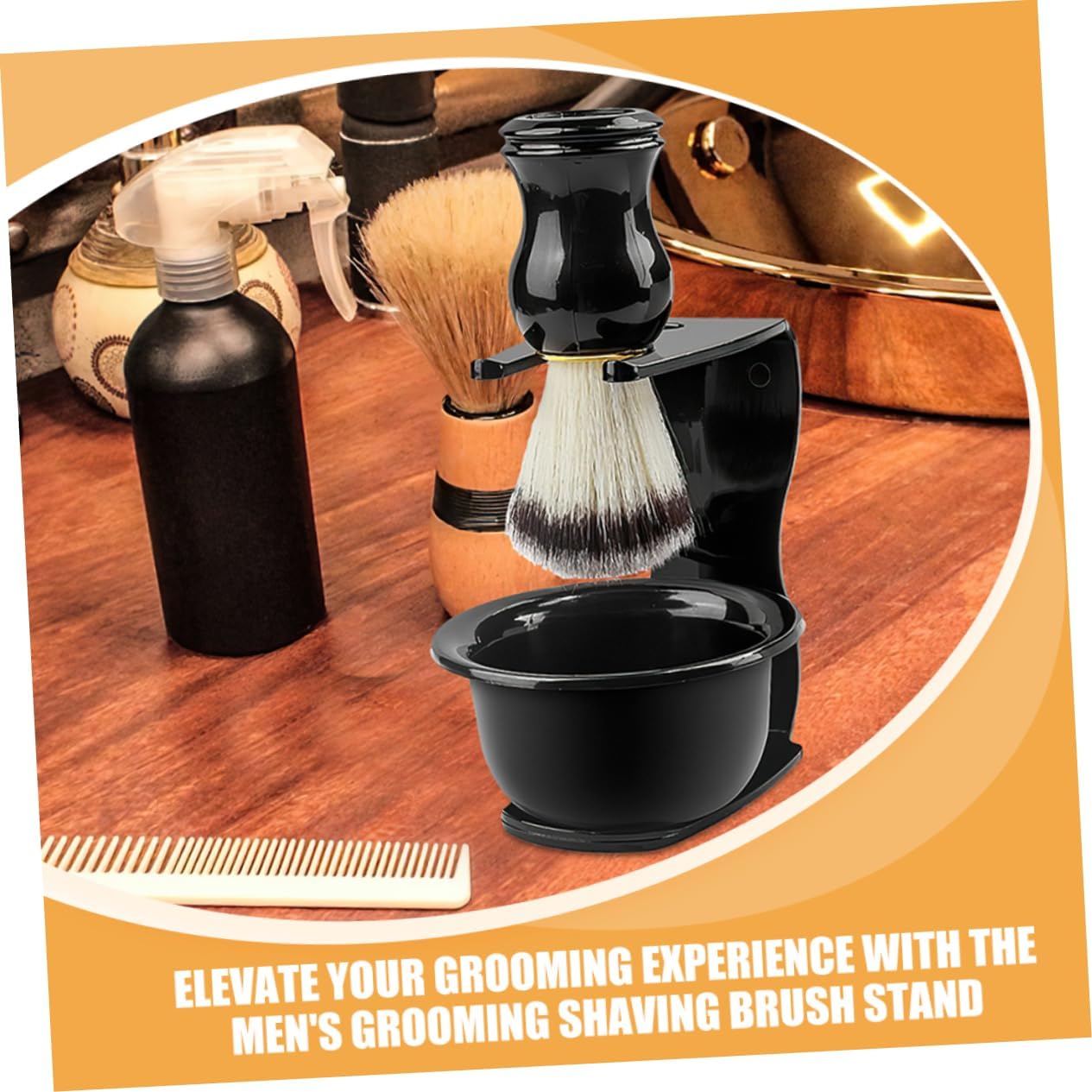 2pcs Shaving Brush Stand Holder Safety Razor Display Stand for Bathroom Organizers