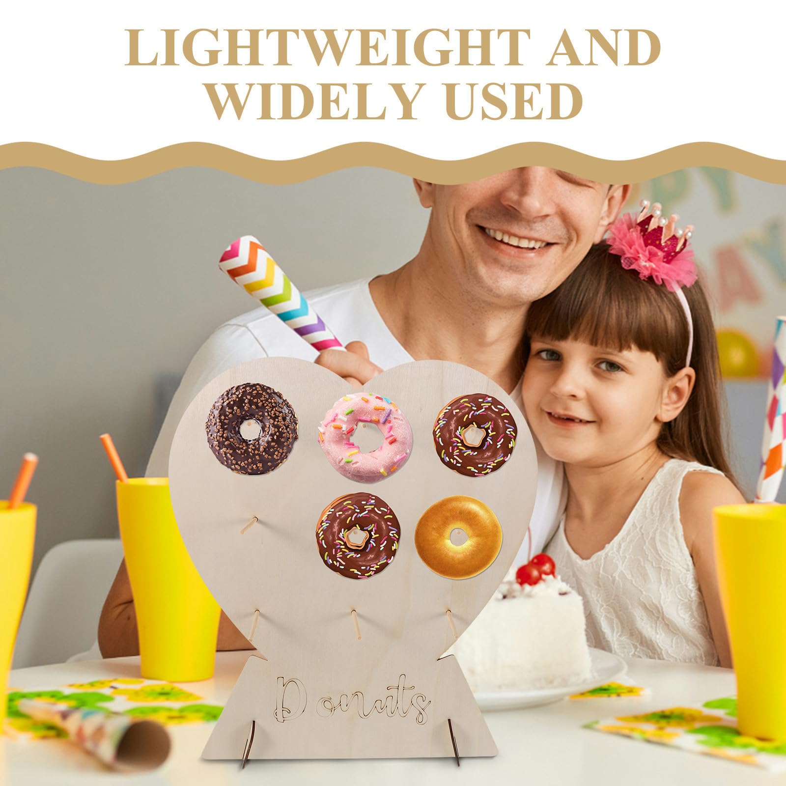 Toyvian 6 Pezzi Espositore per Torte a Livelli in Legno Beige per Feste