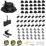Deckit Deck Building Kit - 24 Adjustable Deck Supports, 600 Hidden Fasteners, 30 Starter Clips, 3 Rolls Joist Tape