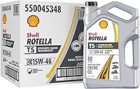 Vista 1 de Shell Rotella T5 Synthetic Blend 15W-40 Aceite de Motor, 1 Galón (Paquete de 3)