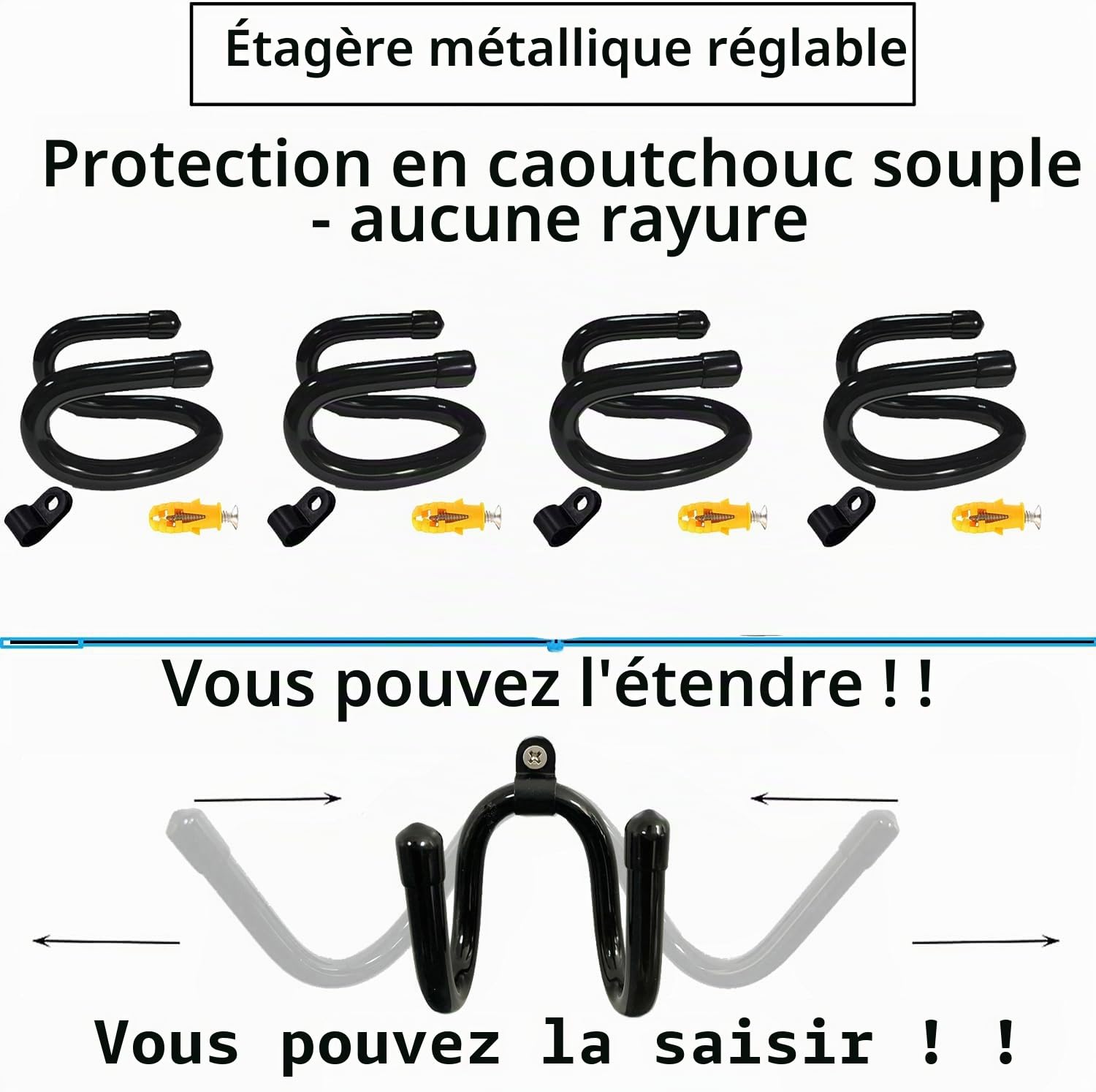 Pmsanzay Lot de 4 organiseurs universels pour manette de jeu – Support mural pour Nintendo Wii