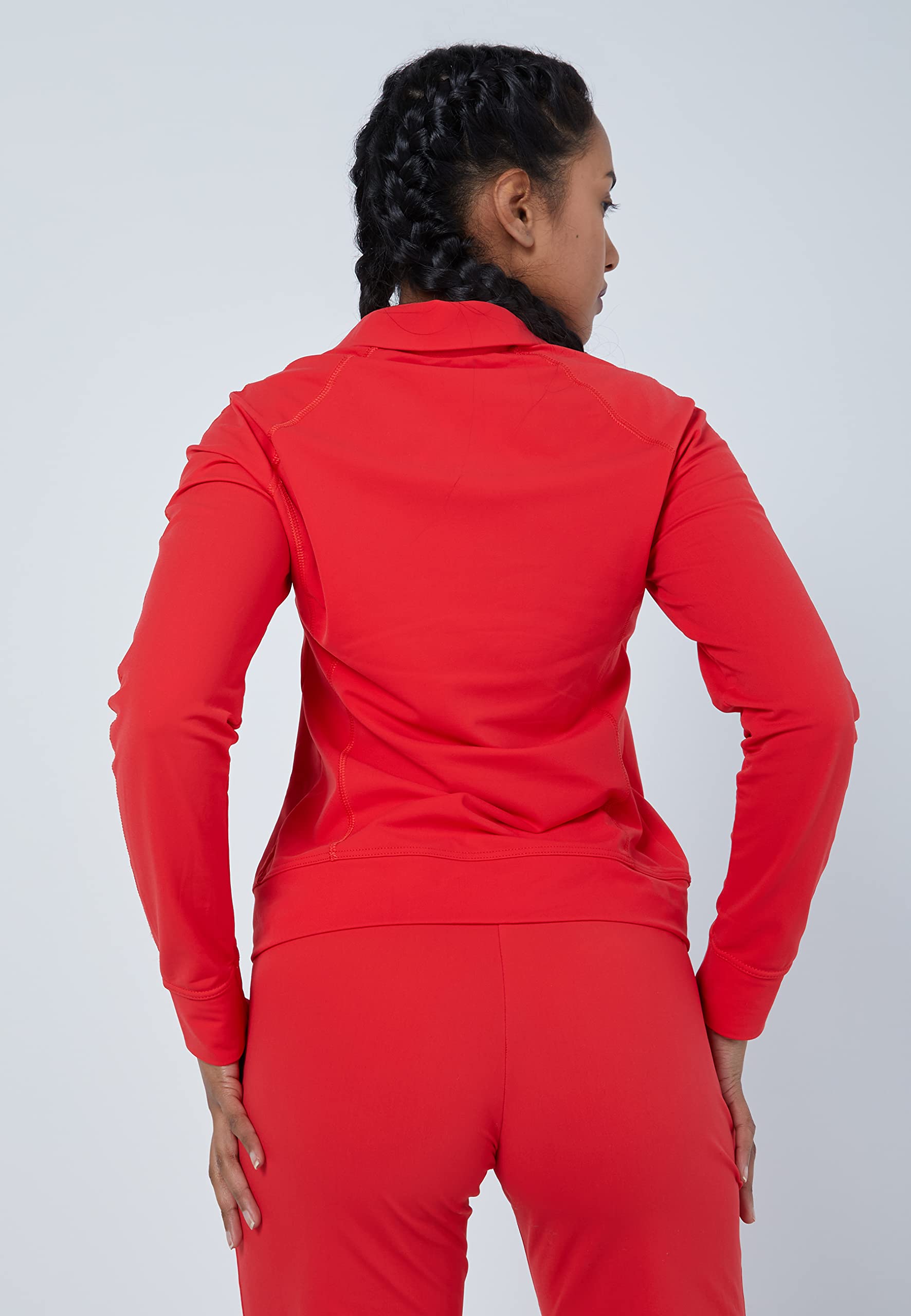 Sportkind Mädchen & Damen Fitness, Sport, Padel, Tennisjacke ohne Kapuze mit Taschen, atmungsaktiv