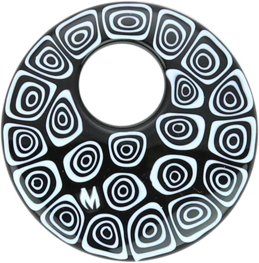 Glass Of Venice Murano Glass Millefiori Medium Round Pendant - Black and White