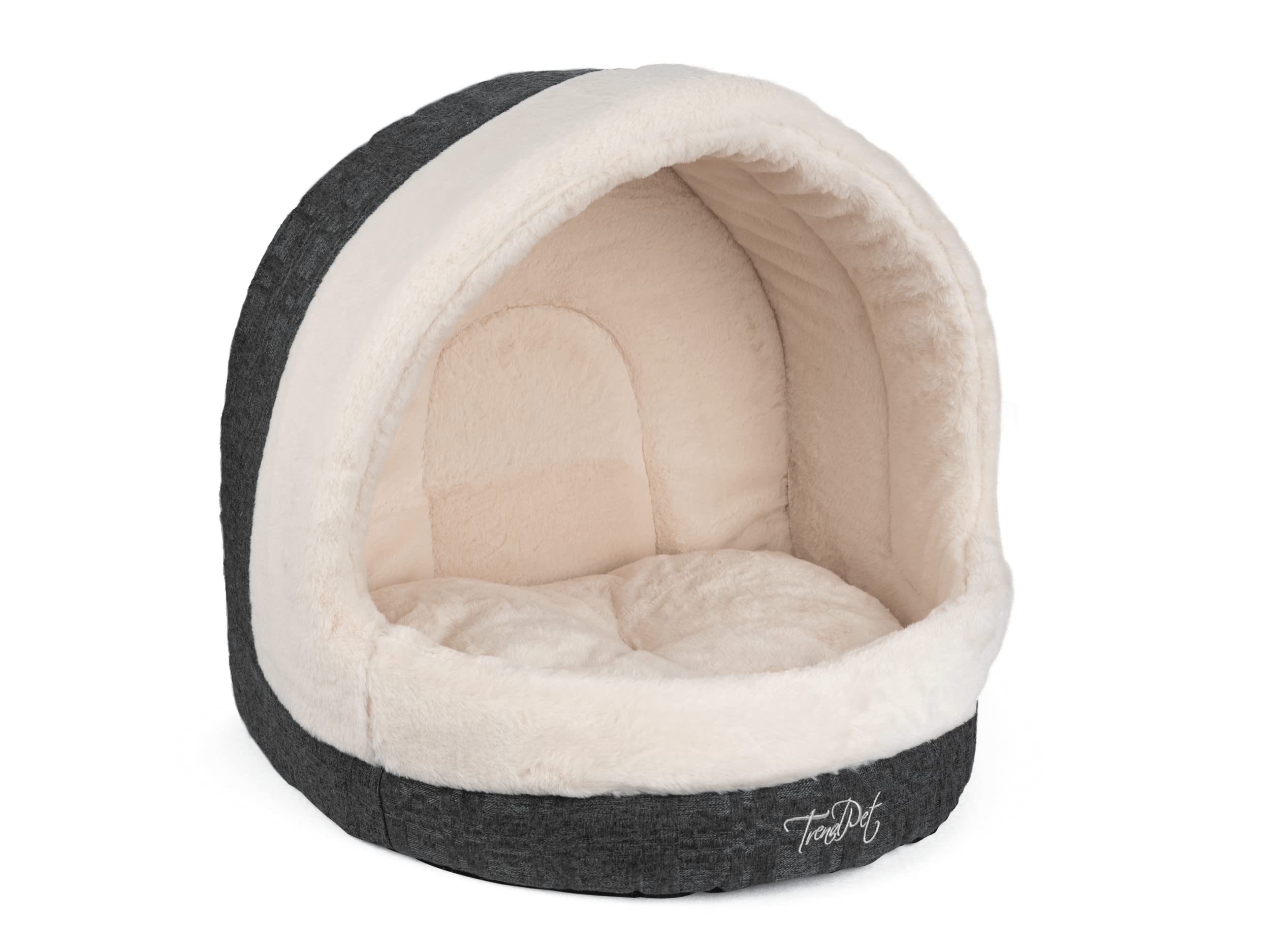 TrendPet LunaHome Kuschelhöhle für Hunde und Katzen und grau und beige (Beige)