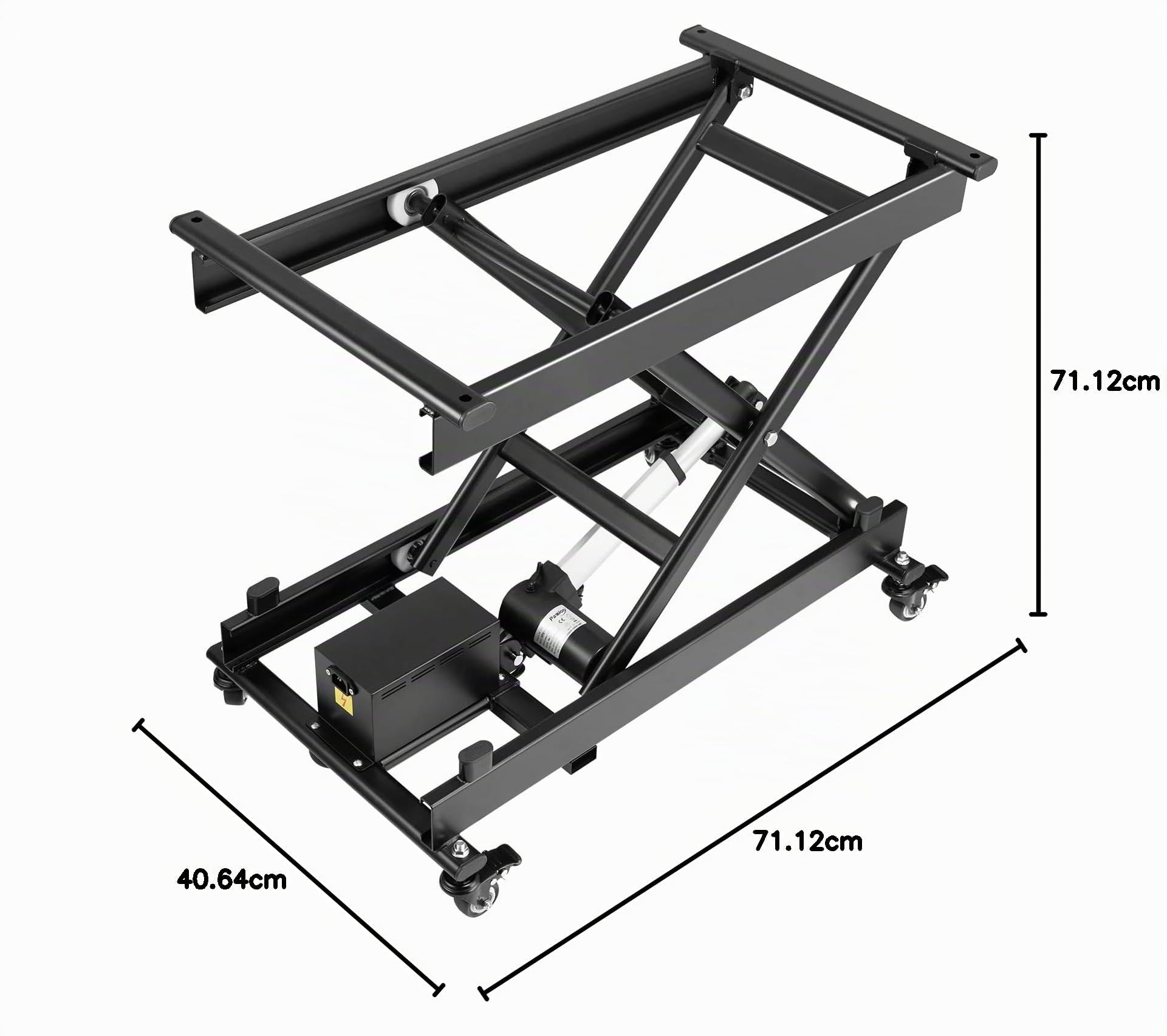 VEVOR Mesa Elevadora Eléctrica de Tijera Simple con Capacidad para 150 kg, Altura de Elevación de 200-710 mm, Mesa Elevadora de Café con 4 ruedas, para Manipulación y Transporte de Materiales, Negro