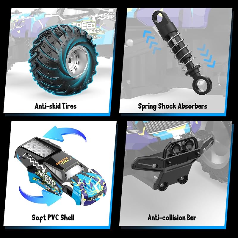 AONEPTR All Terrain Remote Control Car – LED lights on the body