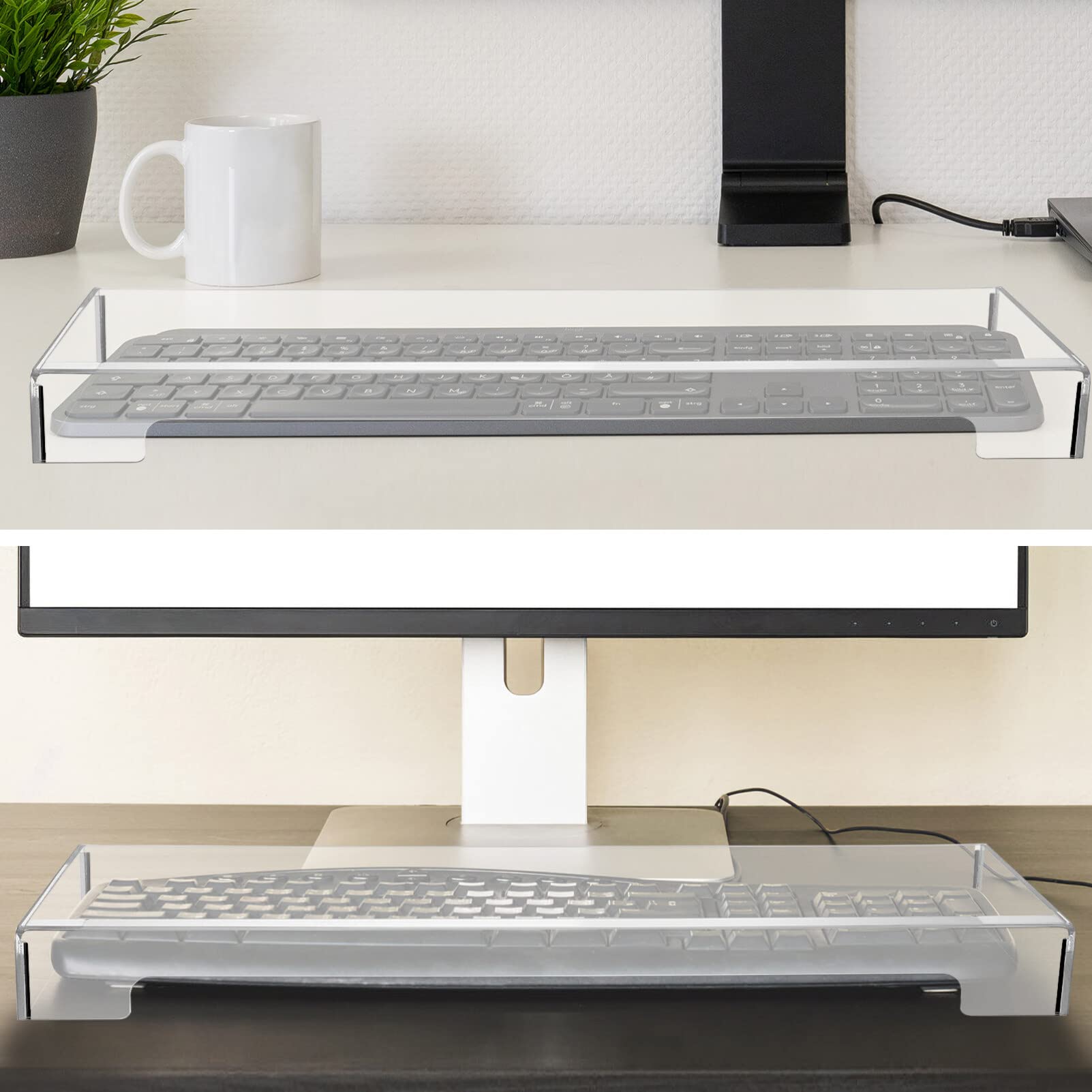 DOITOOL Housse De Clavier, Acrylique Transparent Anti-Chat Couverture De Clavier Fil 104 Touches, Protege Mécanique Couvercle De D'ordinateur, Protege Clair De pour sans