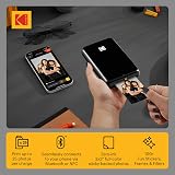 KODAK Step Instant Smartphone Photo Printer, Portable Mini Color Wireless Mobile Printer, Zink 2x3” (5.1x7.5 cm) Sticky-Back Photos, Bluetooth Compatible with iOS & Android Devices, Editing App, Black - 2