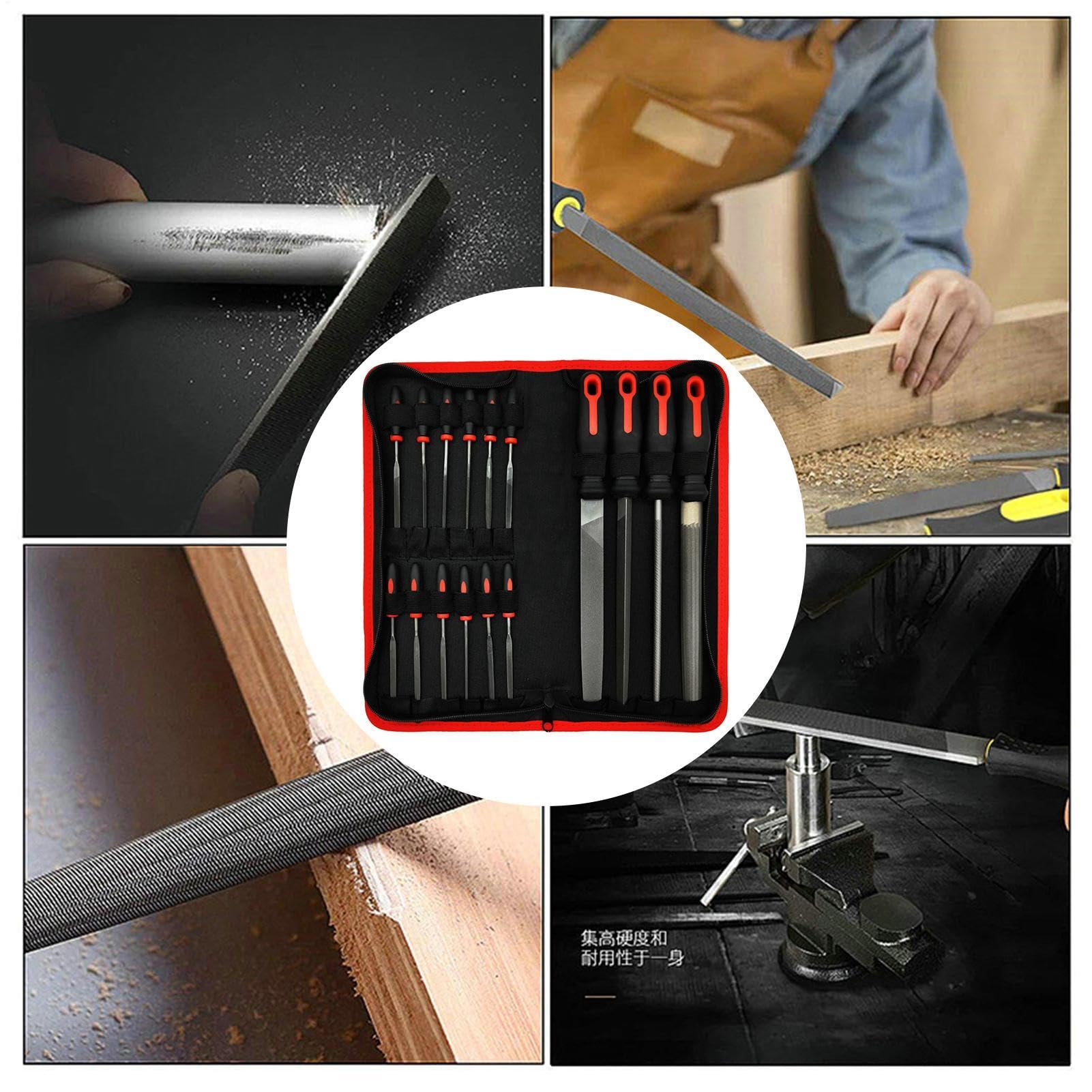 Set di lime in acciaio ad alto tenore di carbonio, multiuso: piatta | semicircolare, rotonda, grande, ad ago di precisione, per lavorazione del metallo, lime per legno, lavorazione del legno