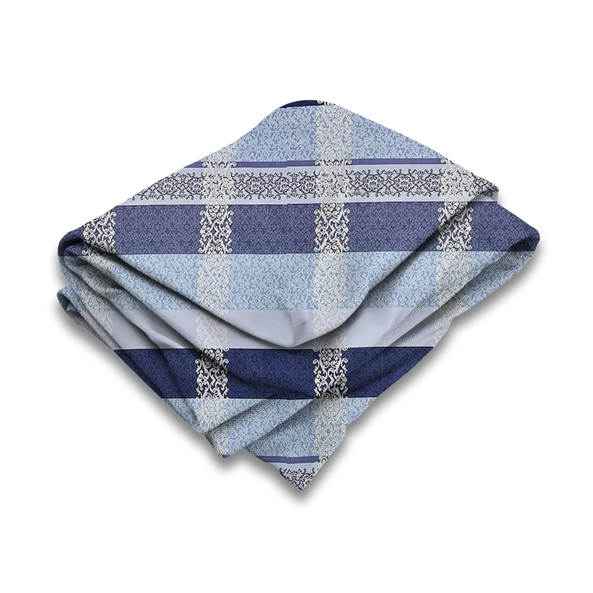 BELVOSTUM Duvet Cover | Duvet Cover Single Bed | Quilt Cover with Zipper | Printed Razai Cover | Blanket Cover Single Bed (Sky Blue & Blue) Blue Dmash 3