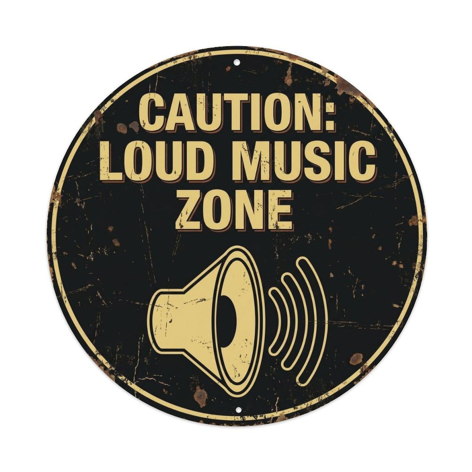 Caution Loud Music Novelty Warning Notice Metal Tin Sign