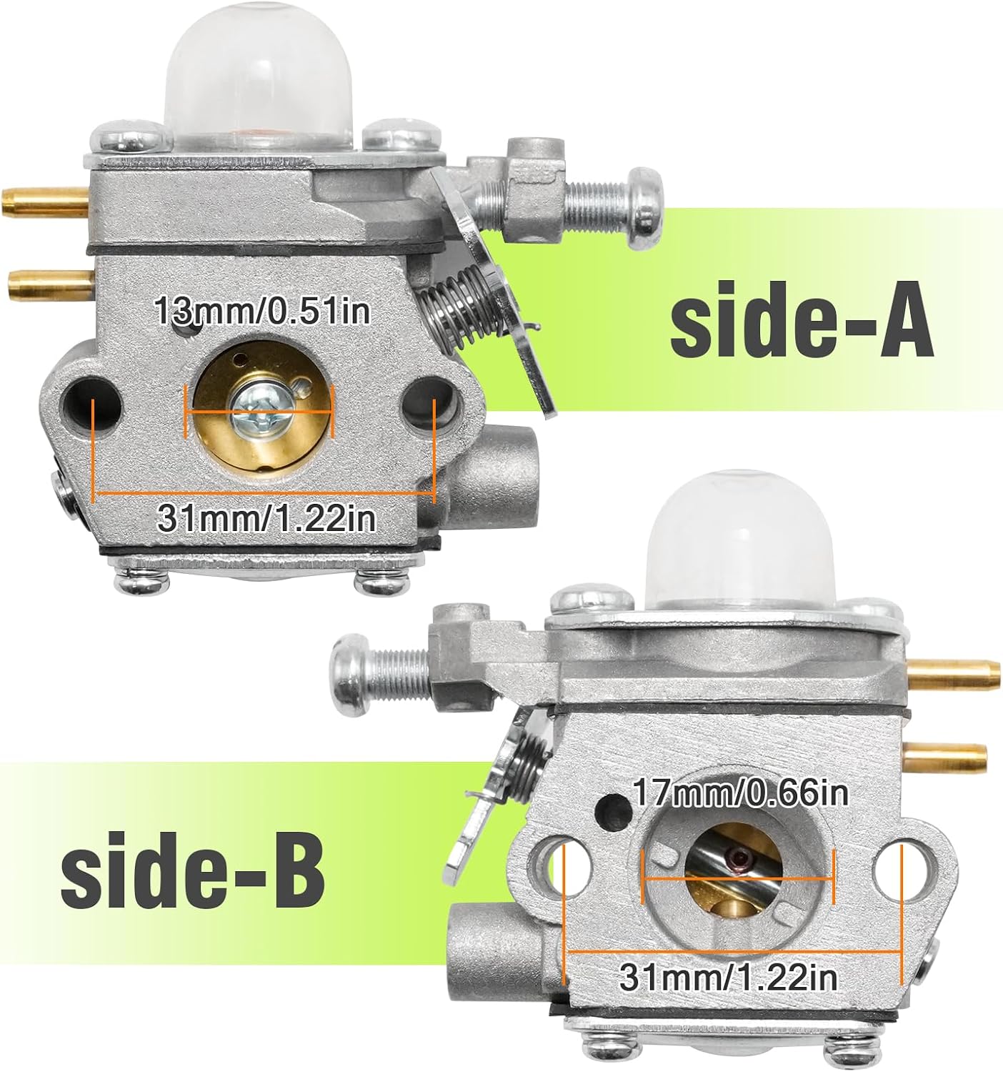 753-06190 WT973 Carburetor Kit Replacement for Bolens BL110 BL160 Cub Cadet BC210 BC280 SS270 Replacement for Craftsman 316711020 for Troy Bilt TB22 TB22EC Ryobi Y25 Y60