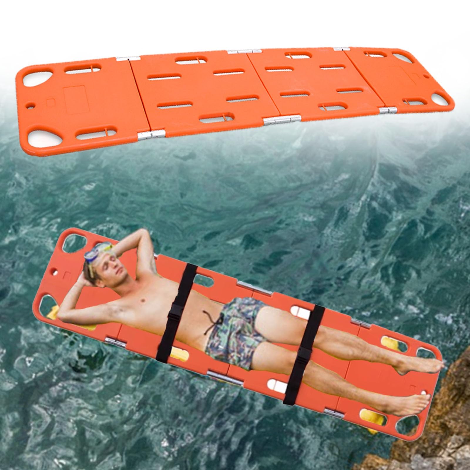 Civière de sauvetage flottante de 185 cm pour le transport de patients de grande taille