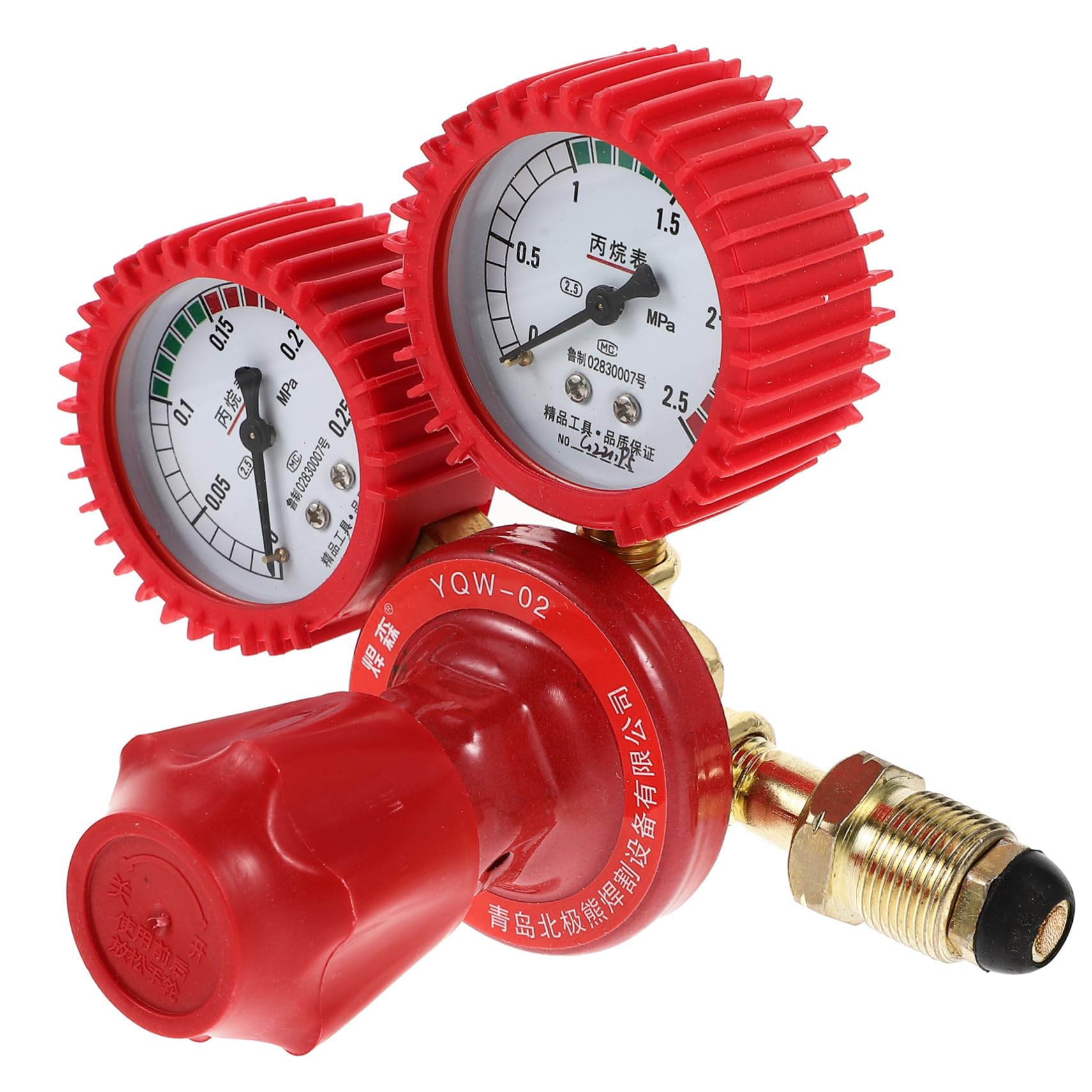 Angoily Dual Gauge Co2 Gas Regulator High Pressure Regulator Gauge for Welding Cutting Red Gas Pressure Regul