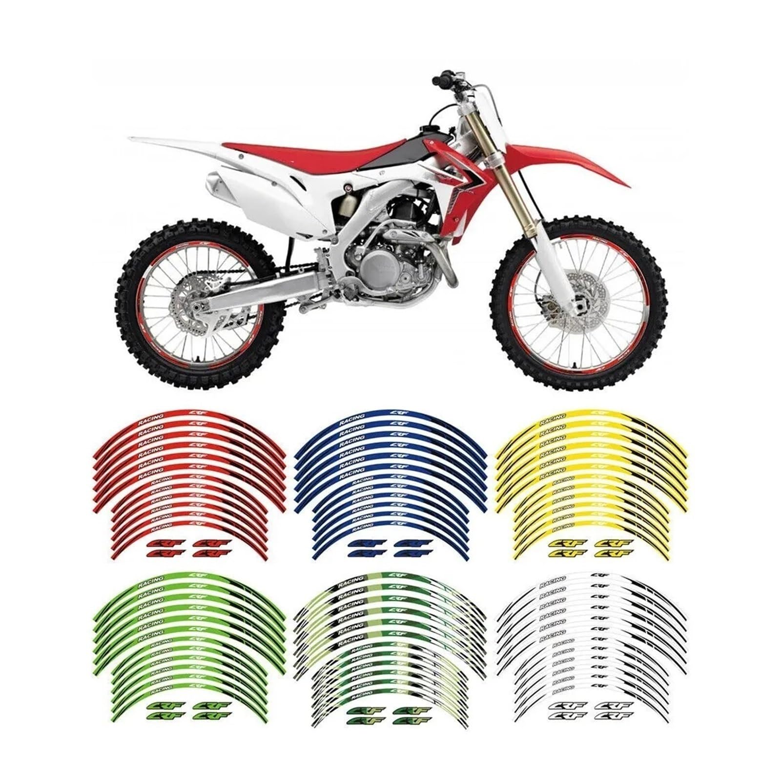 Motorrad Rad Aufkleber Reflektierende Aufkleber Felgenstreifen Für CRF300L CRF300L Für Rally Rad Aufkleber(Set Meal 13)