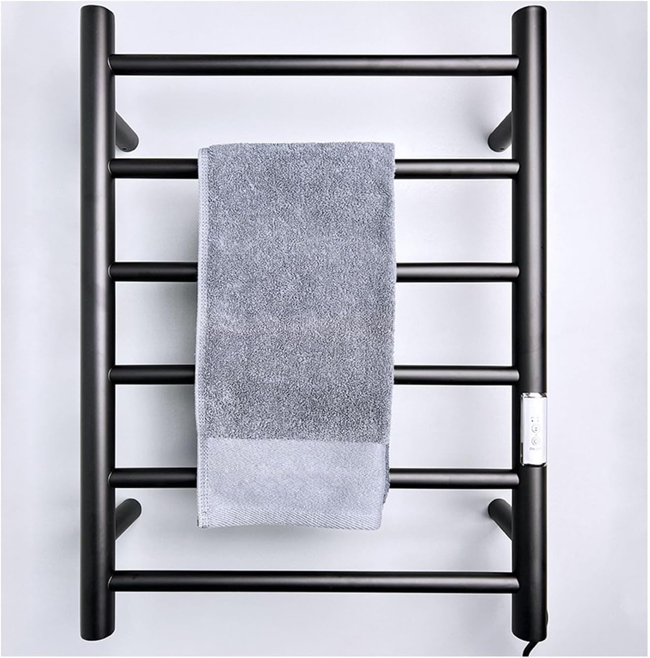 Black,Right Line,s for Bathroom Wall Mounted,Heated Towel Racks Stainless Steel,Towel Dryer Rack Intelligent Thermostatic Plug-in