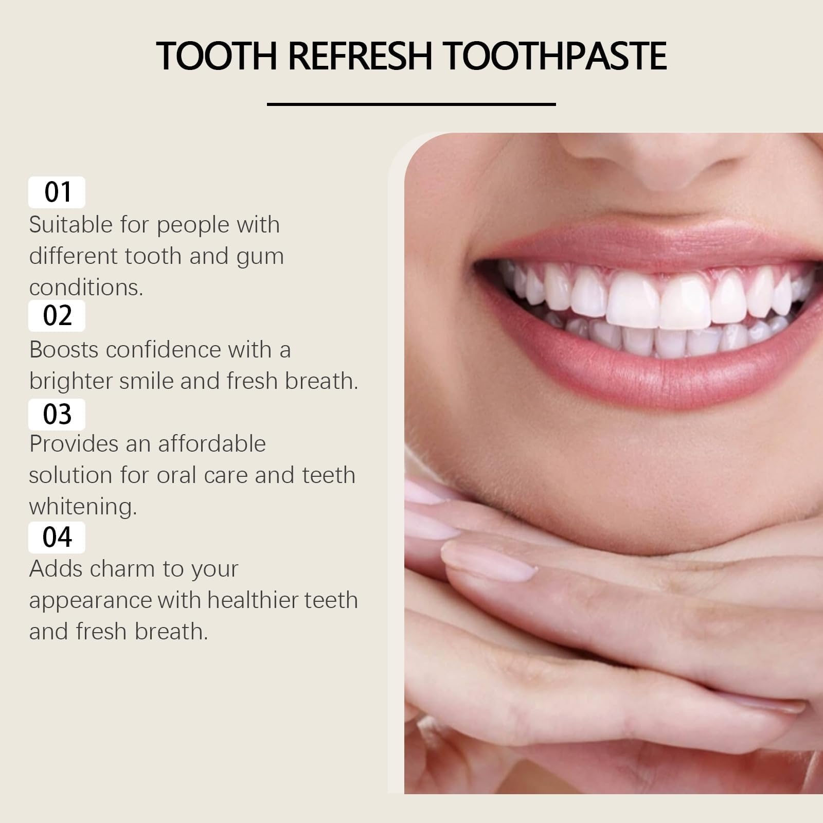 Kreain Nature Dentifricio sbiancante dei denti, cura orale naturale, denti sensibili, tonificante, respirazione fresca, rimozione delle macchie e denti sani (6 pezzi)