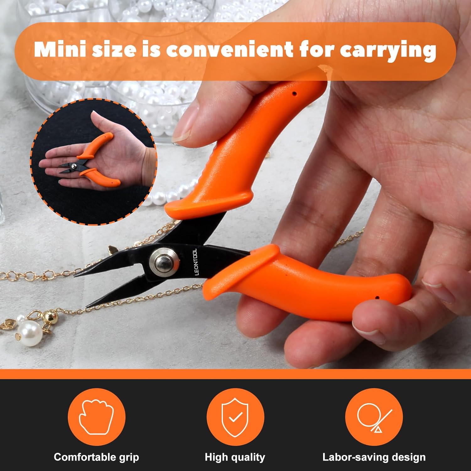 Mini Long Nose Pliers Tweezer Nose Pliers Specialty Pointed Nose 1mm Diameter Tip 4-Inch Precision Needle Nose Pliers Flat Smooth Jaw Jewellery Making Tool - Image 6