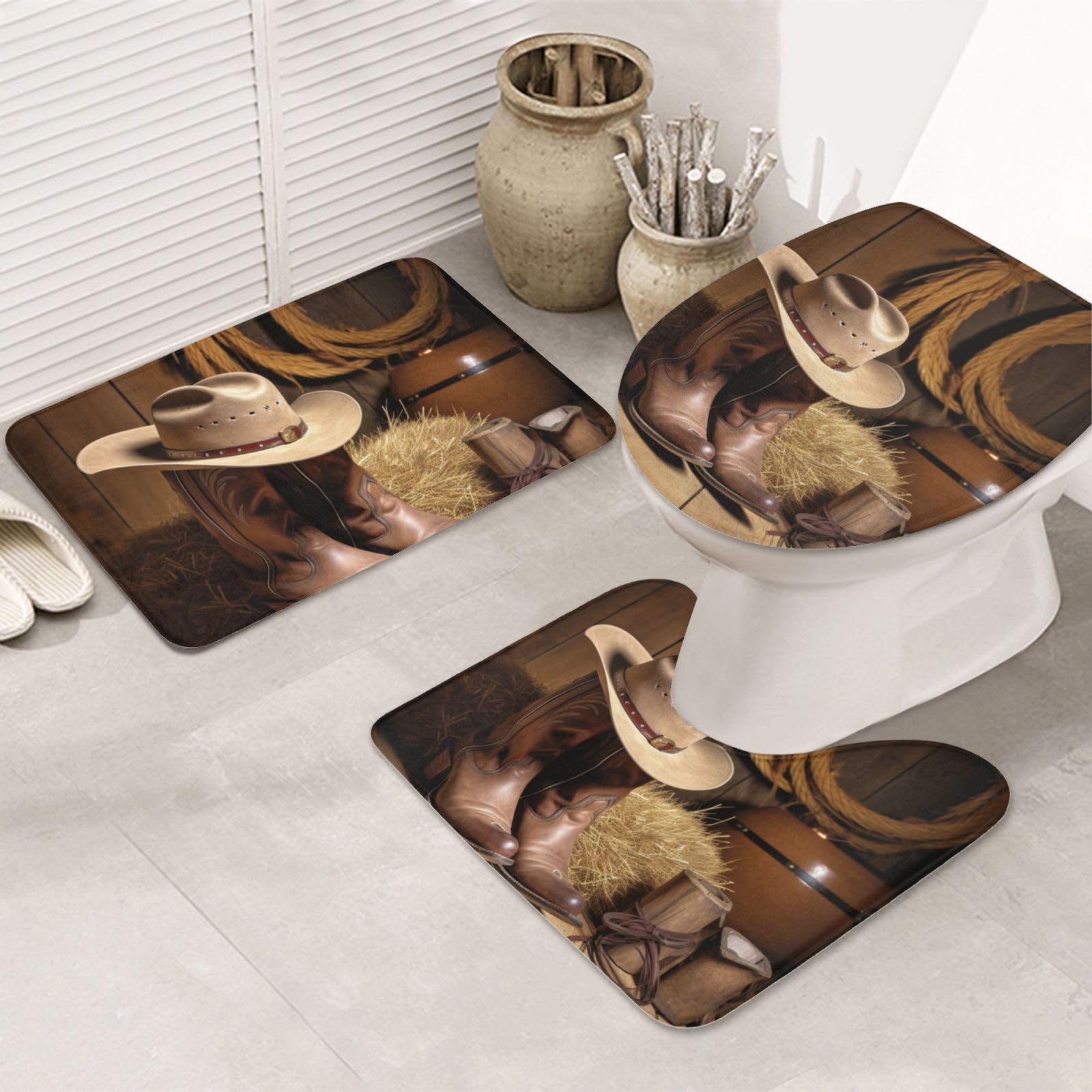 Tapis de bain antidérapant en flanelle lot de 3 pour sécuriser votre sortie de douche