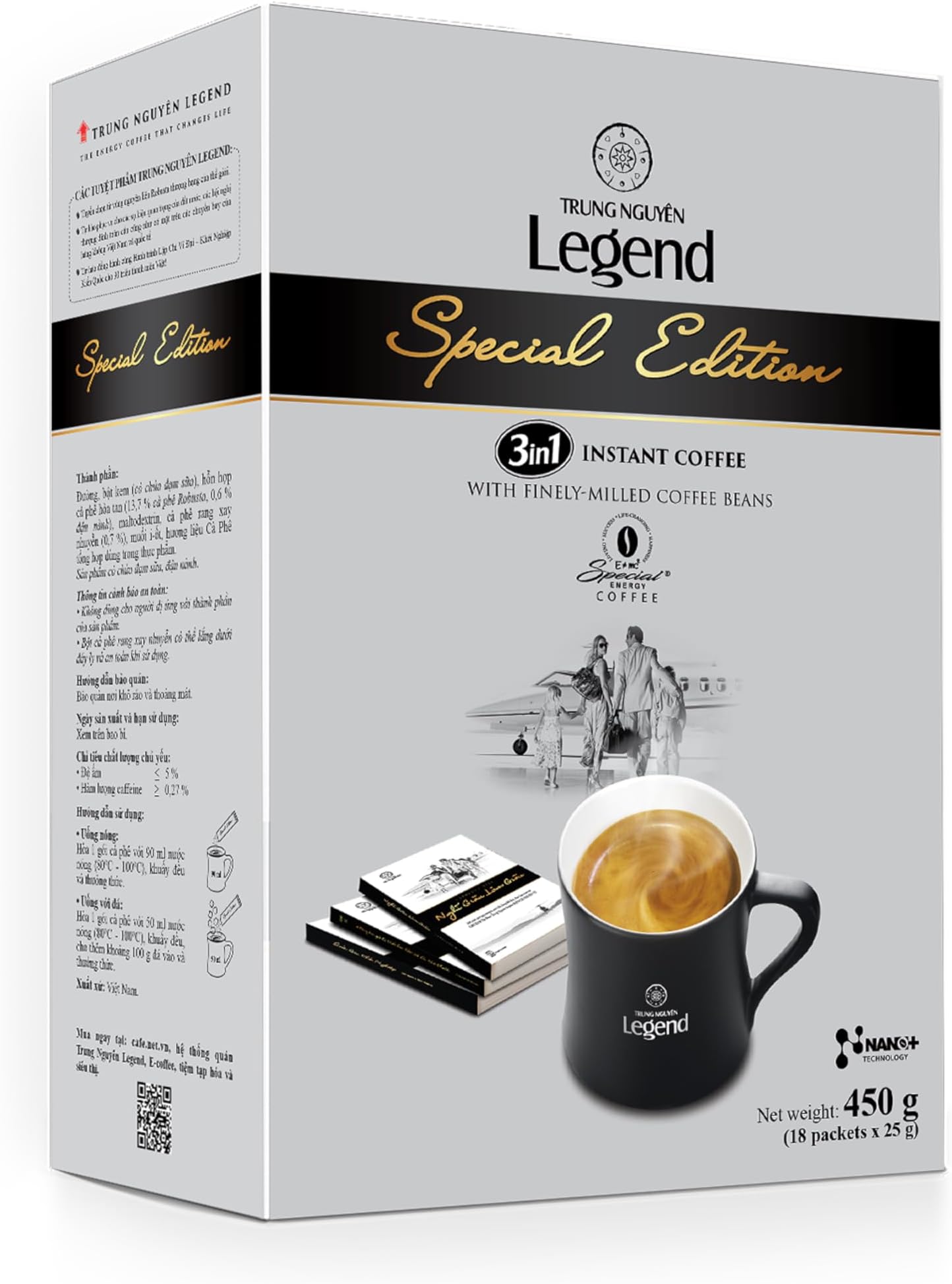 TRUNG NGUYEN LEGEND SPECIAL EDITION Premium Instant Coffee for Energy Boost by NANO+ Technology, Non-Dairy Creamer, Coffee Mix - Strong and Pure Vietnamese Instant Coffee (18 Packets/Box)