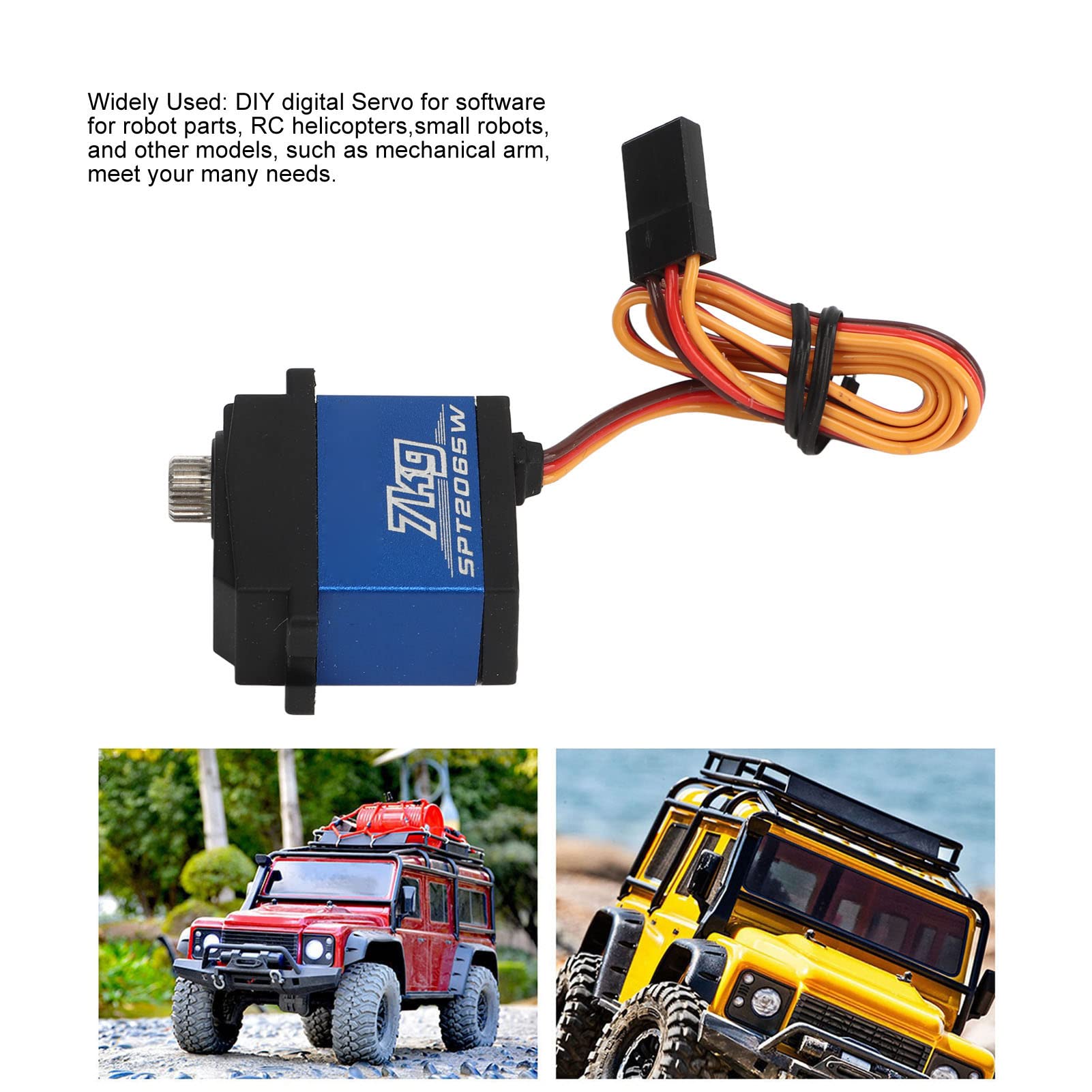 Servomotor de 7 Kg,Servo Digital de de Marchas Servo RC Impermeable para M 1/18 RC Control Remoto Coche Avión Accesorios RC